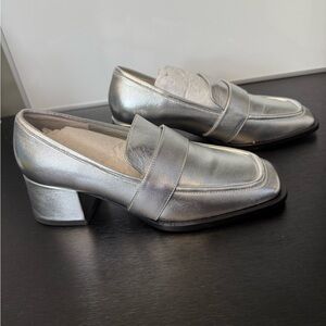 RAYE Metallic Silver Women's Loafers